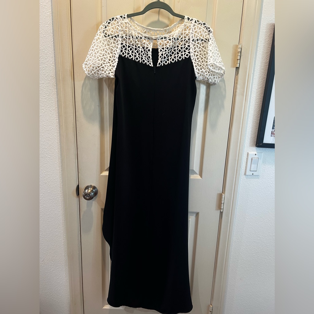 Anne Fontaine Gorgeous Black And White Maxi Dress , Short In The Front Size 4